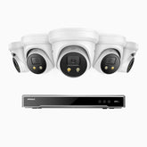 H800X - 4K 8 Channel 5 Cameras PoE Security System, 1/1.8'' BSI Sensor, f/1.6 Aperture (0.003 Lux), Siren & Strobe Alarm,Two-Way Audio, Human & Vehicle Detection, Perimeter Protection, Works with Alexa